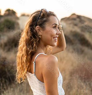 Woman hiking outside